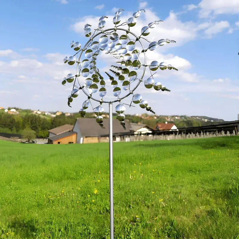 Enchanted Metal Windmill Sculpture | Unique Rotating Garden Centerpiece 2