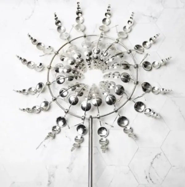 Enchanted Metal Windmill Sculpture | Unique Rotating Garden Centerpiece