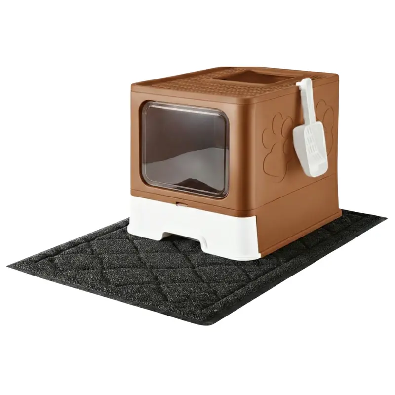 Enclosed Top-Entry Cat Litter Box – Includes Mat, Scoop & Odor-Control Design 2