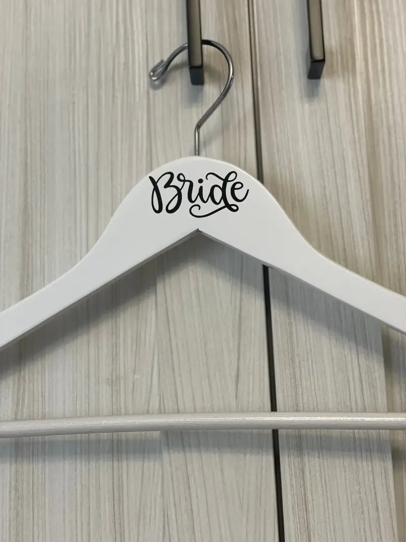 Engraved Wooden Clothes Hangers for Bridal Robes or Attire
