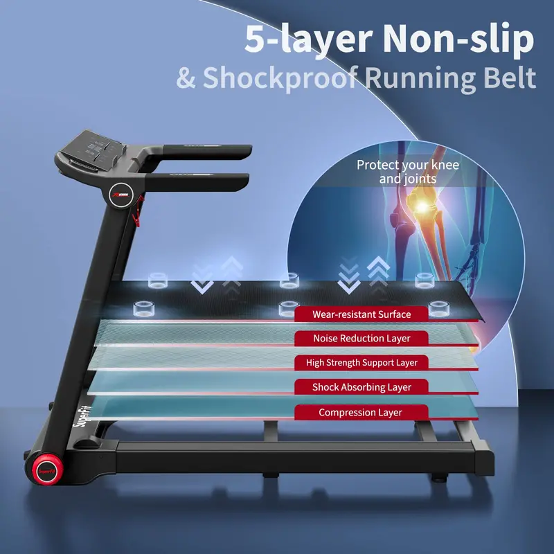Entry-Level Folding Treadmill – 3.75 HP Freestanding Model with 12 Workout Programs and App Support