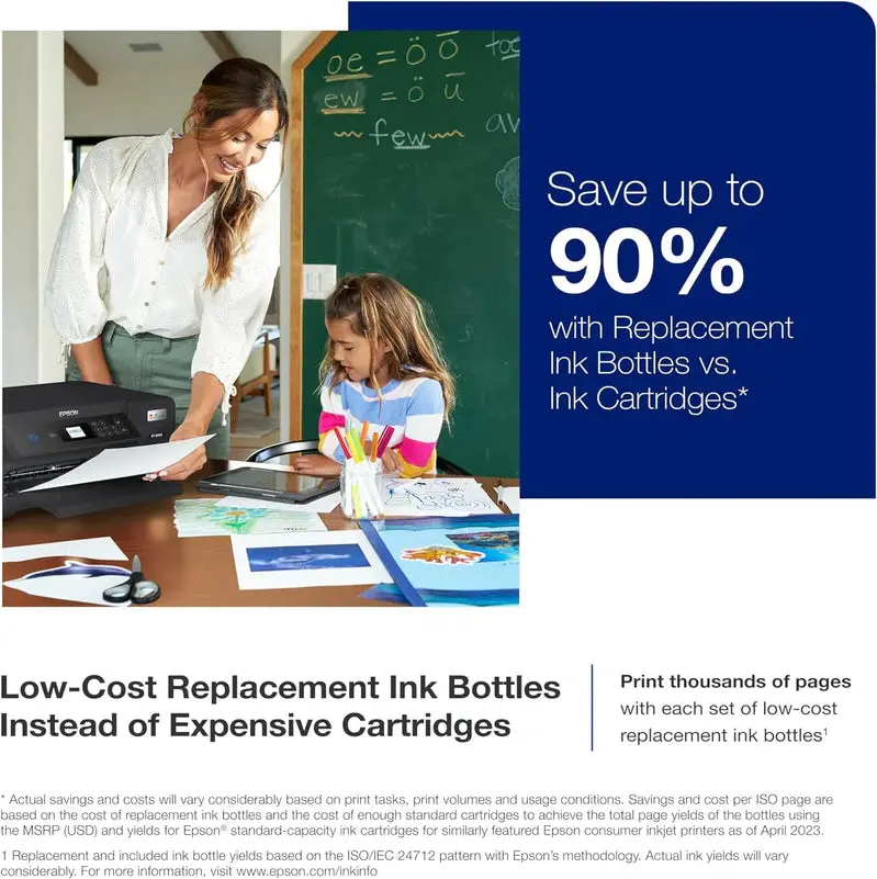 Epson EcoTank ET-4800 Home Office Printer – Cartridge-Free Wireless All-in-One with Fax & Scanning