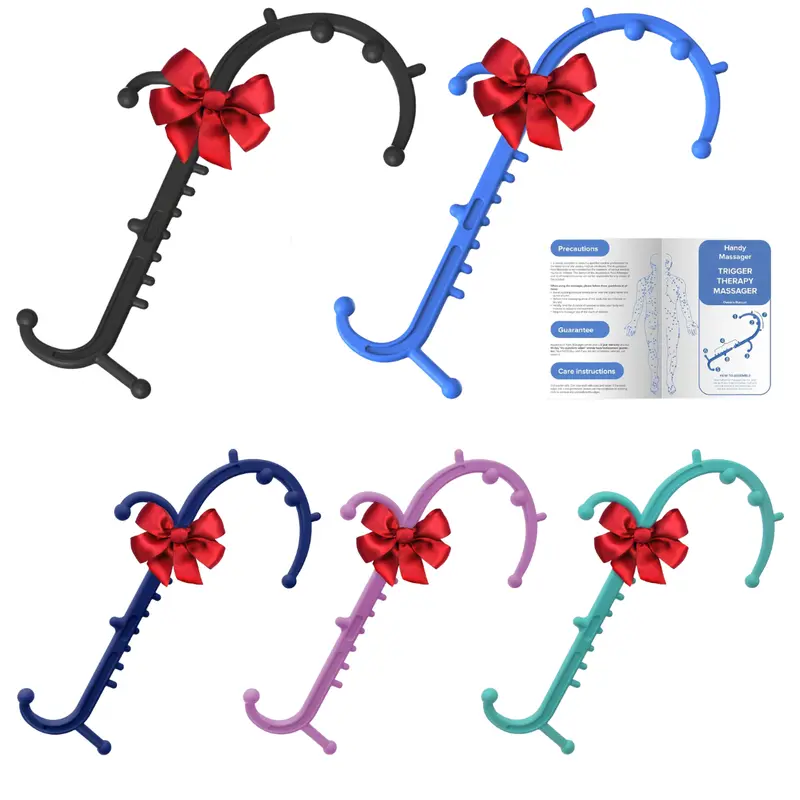 Ergonomic Dual-Handle Massage Stick with Dual Hook Design & Targeted Pressure Nodes