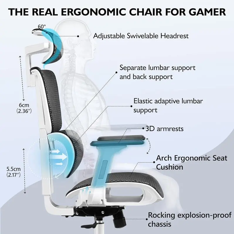 Ergonomic Gaming Chair for Extended Play and Office Use