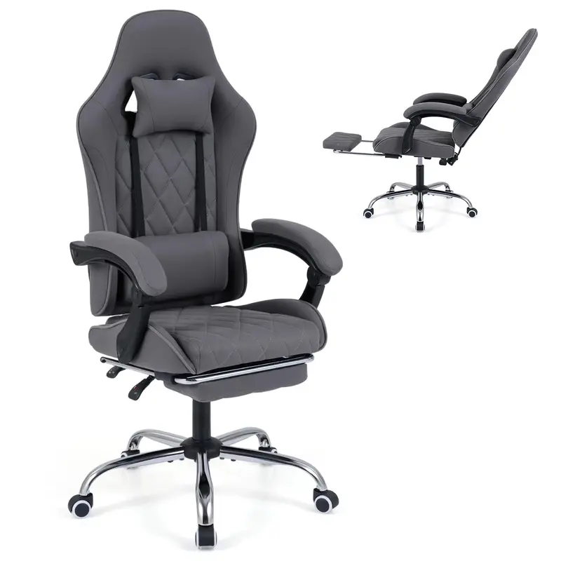 Ergonomic Gaming Chair for Home Office – Linkage Armrests, Removable Headrest