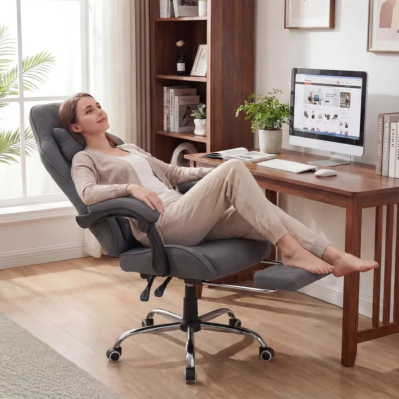 Ergonomic Gaming Chair for Home Office – Linkage Armrests, Removable Headrest 2