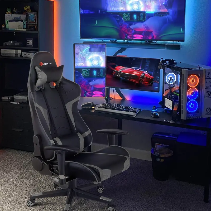 Ergonomic Gaming Chair – Massage-Enabled Racing Office Chair for PC and Console