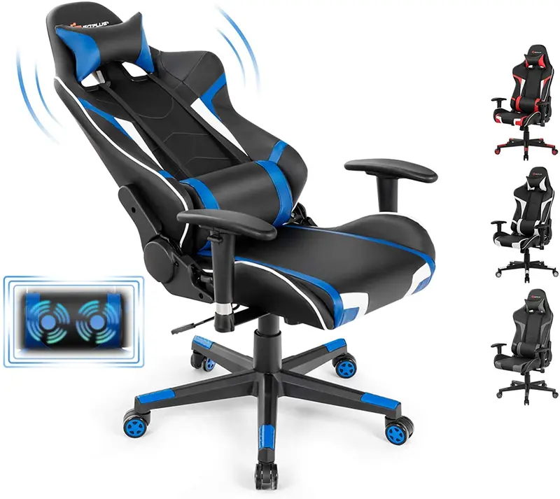 Ergonomic Gaming Chair – Massage-Enabled Racing Office Chair for PC and Console