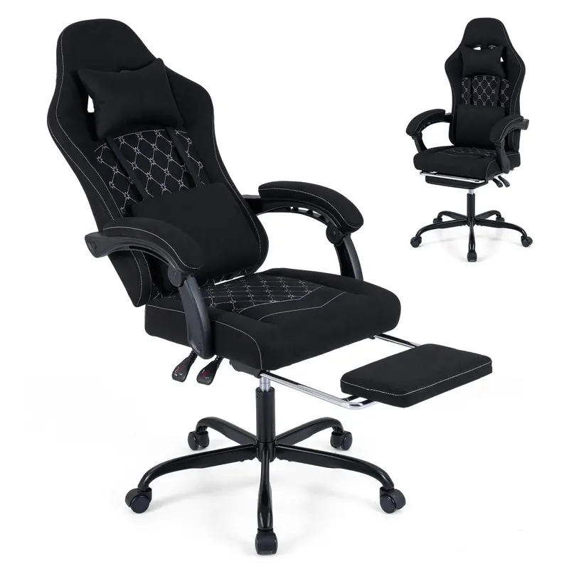 Ergonomic Gaming Chair with Adjustable Height, Lumbar Support, and Removable Headrest 2