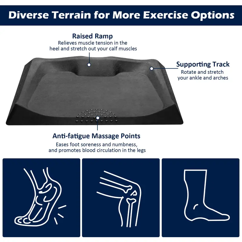 Ergonomic Standing Desk Mat with Textured Surface and Built-in Massage Nubs