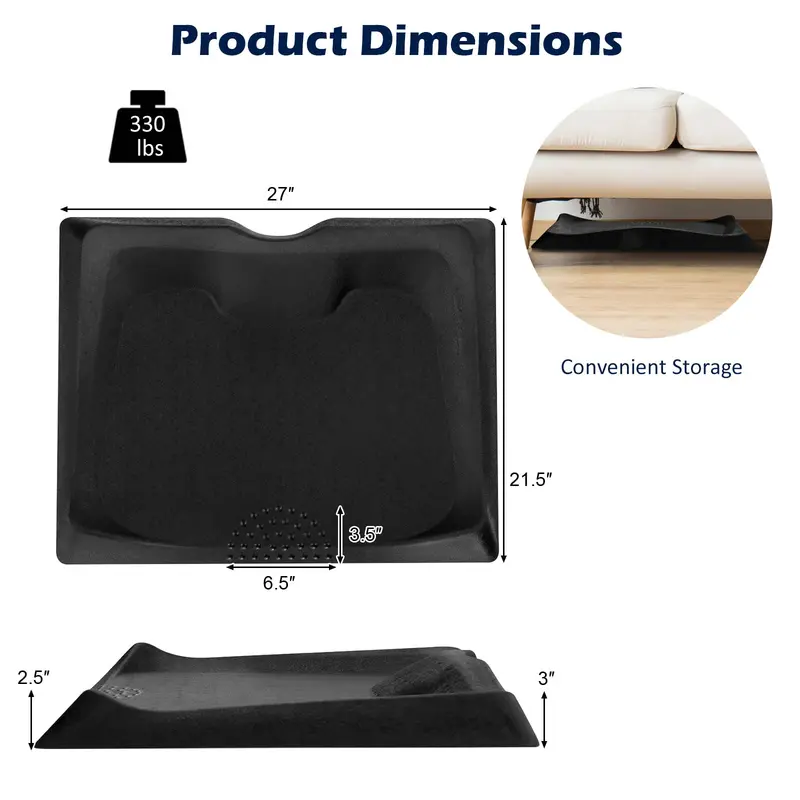 Ergonomic Standing Desk Mat with Textured Surface and Built-in Massage Nubs