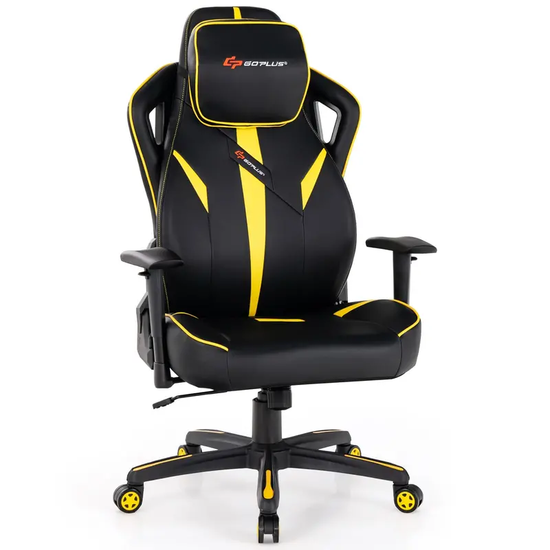 Ergonomic Swivel Gaming Chair with Height Adjustment, Wide Seat & Rocking Feature