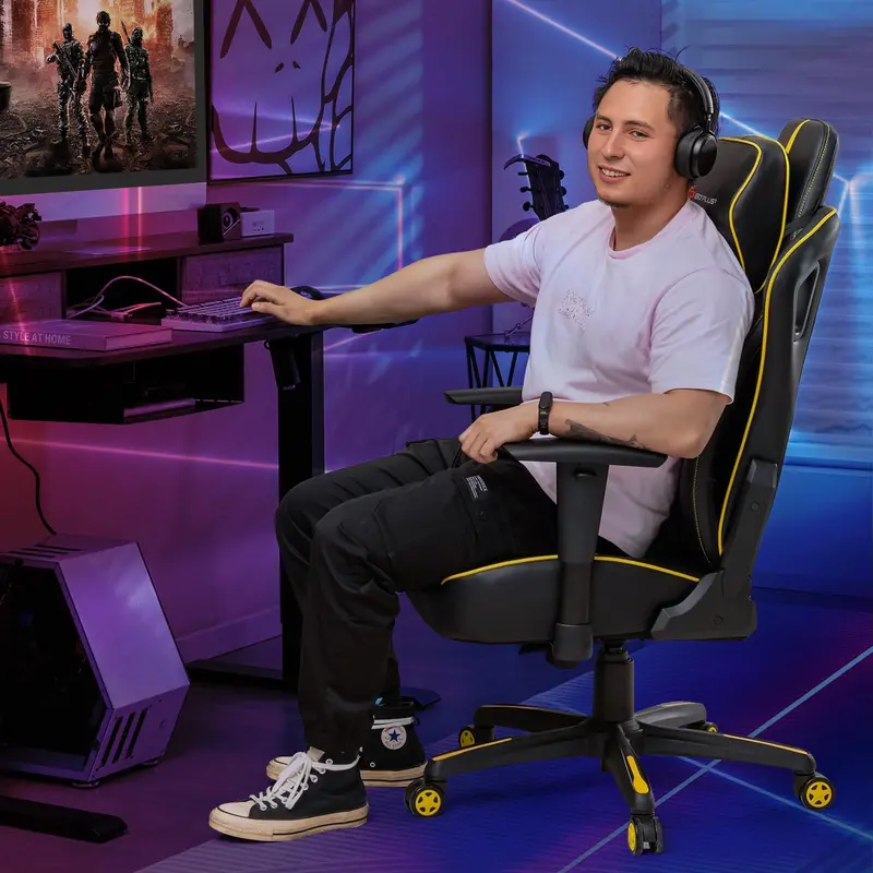 Ergonomic Swivel Gaming Chair with Height Adjustment, Wide Seat & Rocking Feature 2