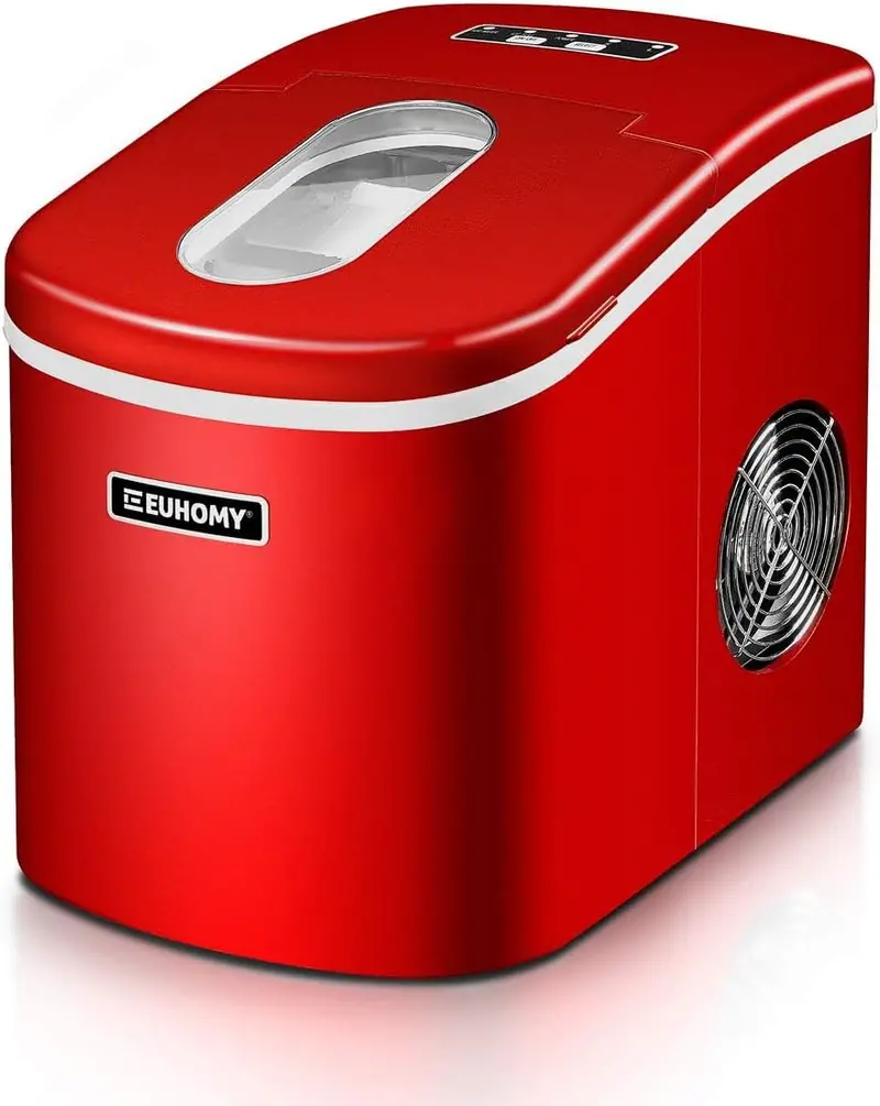 EUHOMY Countertop Nugget Ice Maker — 34 lbs/Day Sonic Ice Machine with 7-Minute First-Ice Cycle, Self-Cleaning & Stainless Steel Design