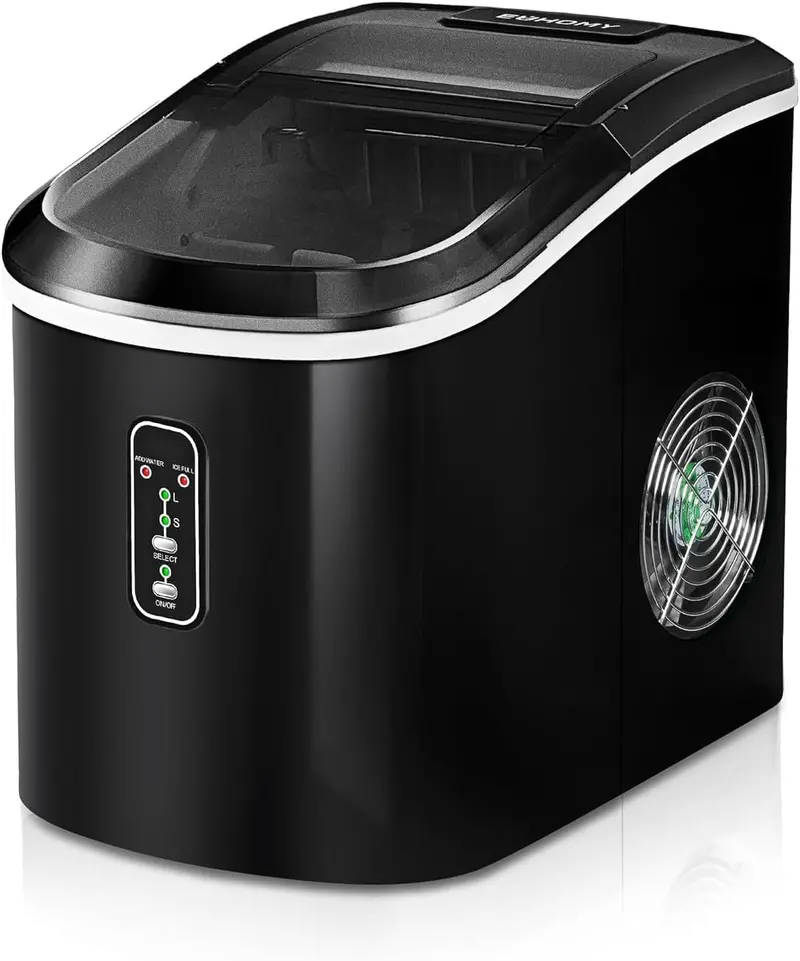EUHOMY Countertop Nugget Ice Maker — 40 lbs/Day Sonic Pellet Ice Machine with Self-Cleaning, Scoop & Basket (Stainless Steel)