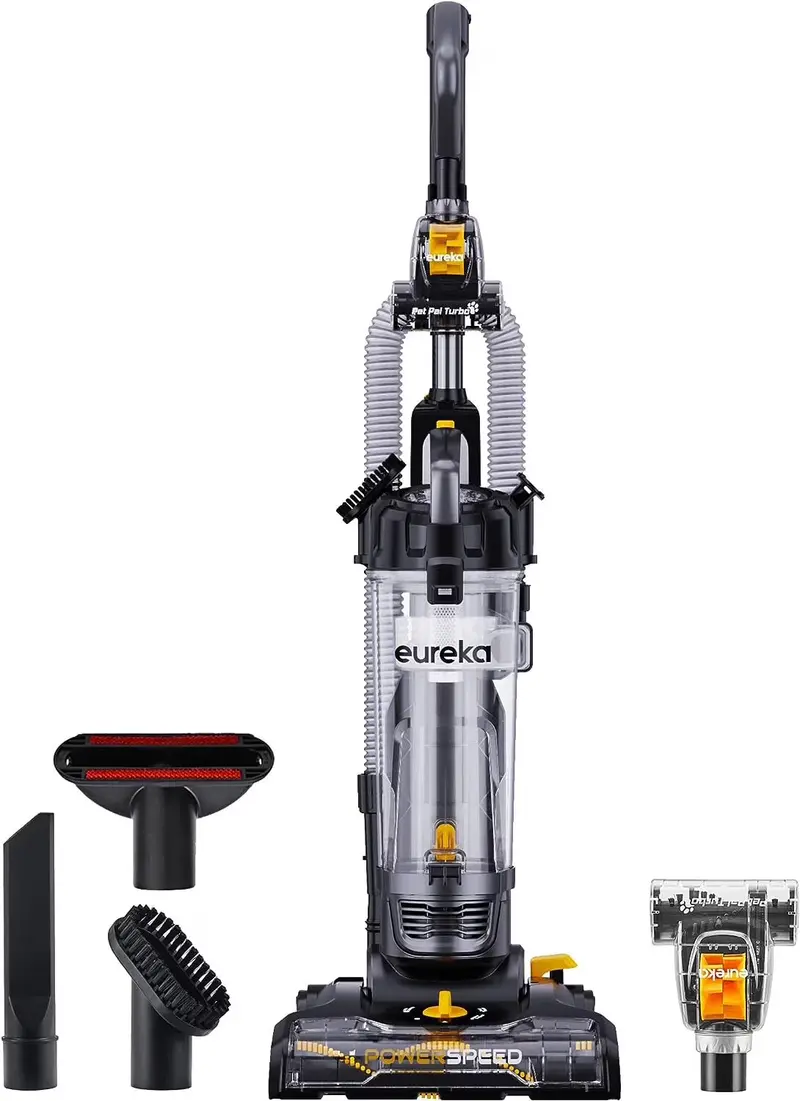 EUREKA PowerSpeed NEU181D Lightweight Upright Vacuum – Strong Suction for Carpets & Hard Floors + Pet Turbo Tool
