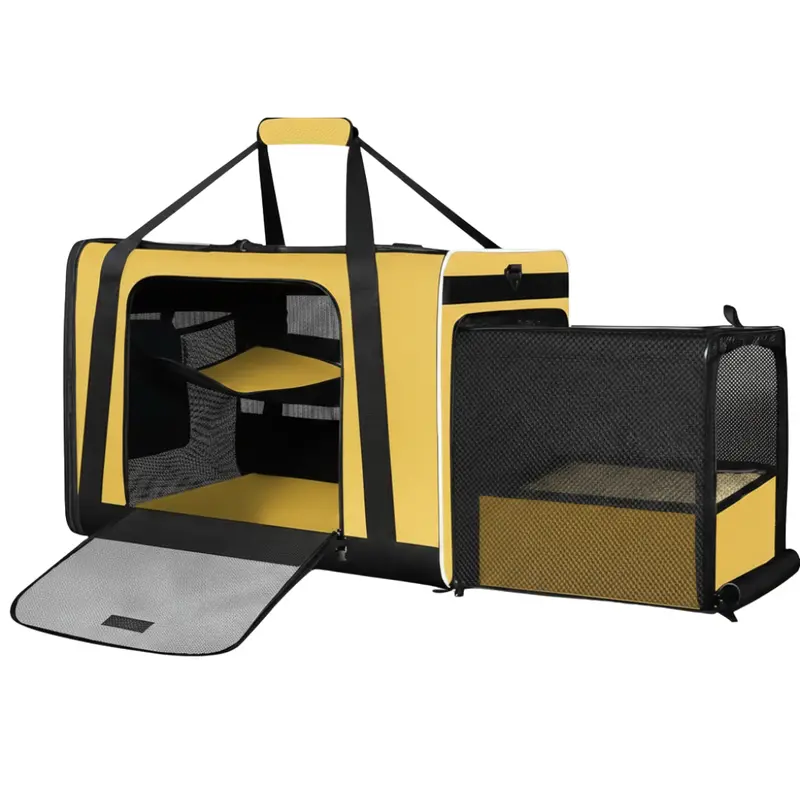 Expandable Car Carrier with Built-In Litter Compartment – 24" x 17" x 17" Dimensions 2