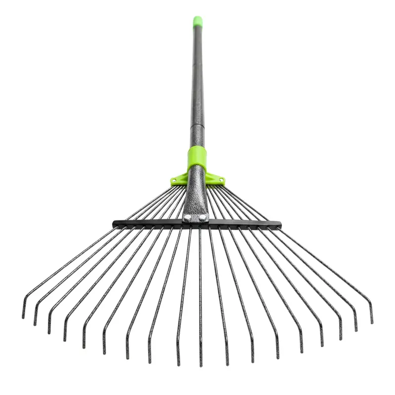 Expandable Metal Leaf Rake with Adjustable Head and Ergonomic Long Handle 2