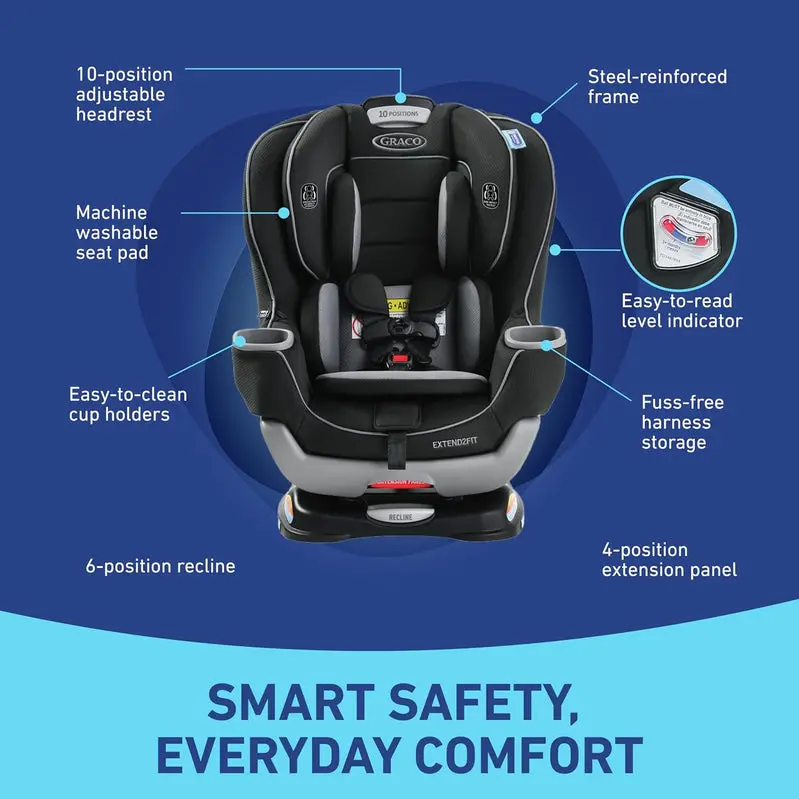 Extend2Fit Convertible Infant Car Seat – Rear- & Forward-Facing with Adjustable Legroom Panel