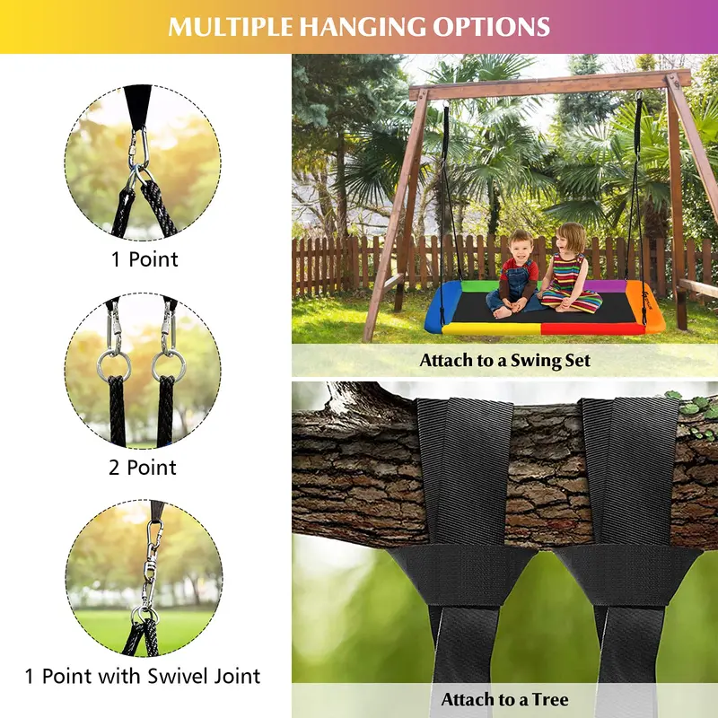 Extra-Large 60-Inch Tree Swing Platform – Heavy-Duty 700 lb Capacity for Kids & Adults