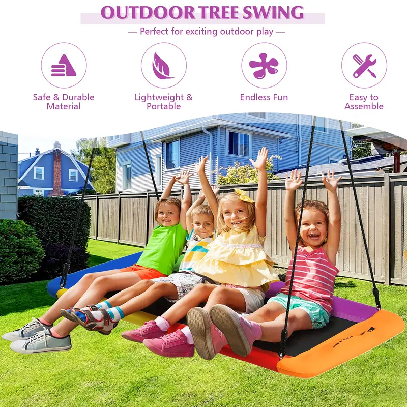 Extra-Large 60-Inch Tree Swing Platform – Heavy-Duty 700 lb Capacity for Kids & Adults