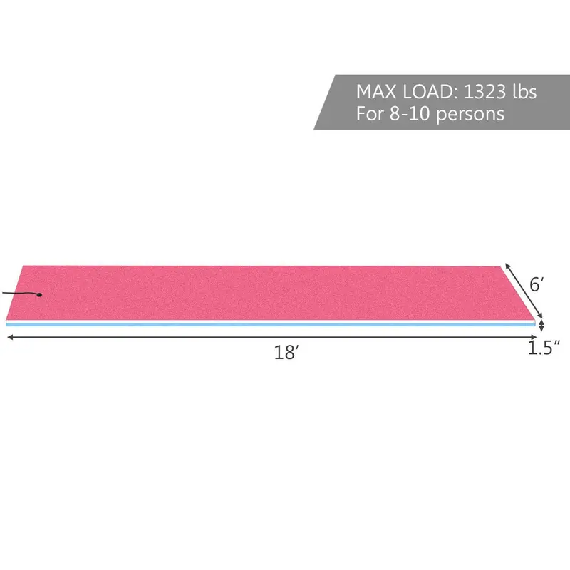 Extra-Large Floating Water Pad – Tear-Resistant XPE Foam Mat (18' x 6' or 12' x 6') 1