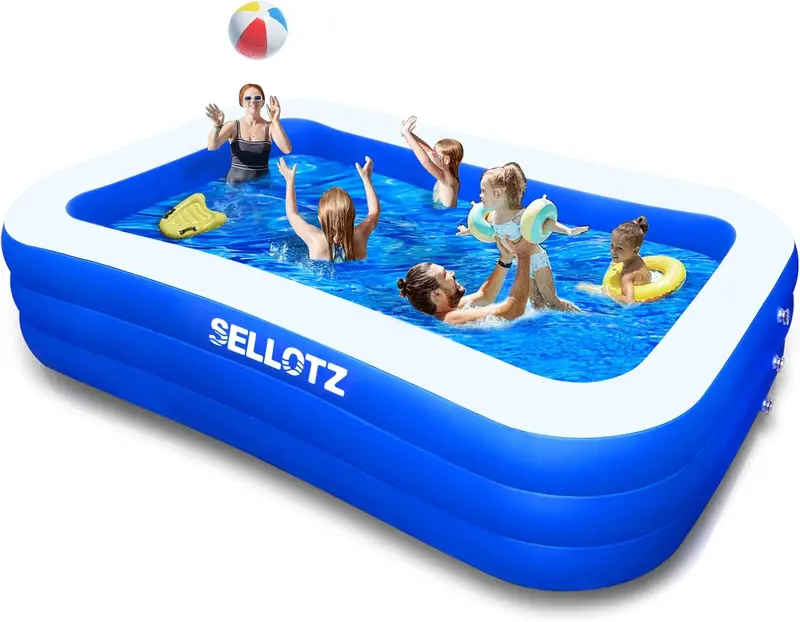 Extra-Large Inflatable Family Pool – 120" x 72" x 22", Thickened Vinyl for Backyard Summer Fun & Toddler Play