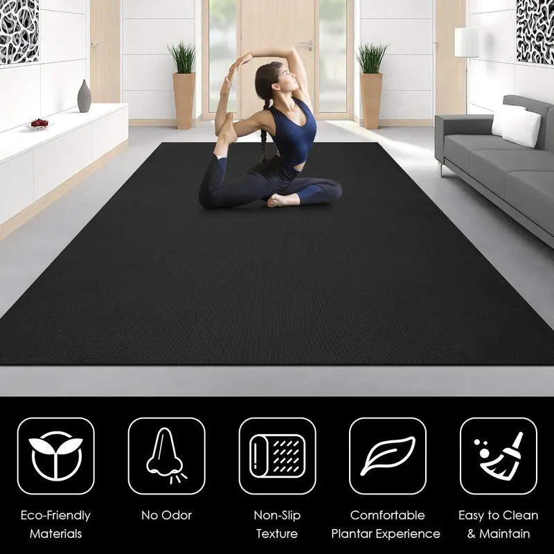 Extra-Large Yoga Mat – 7' x 5' & 6' x 4', 8mm Thick with Carrying Straps
