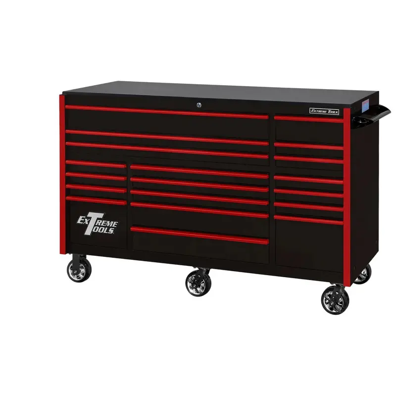 Extreme Tools RX250 Rolling Tool Cart – 72" x 30", 19-Drawer Design, 250-LB Drawer Slides