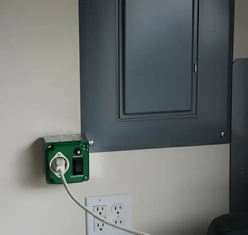 EZ Generator Transfer Switch – 15A 125V Manual Green Electrical Switch for Home Backup Power