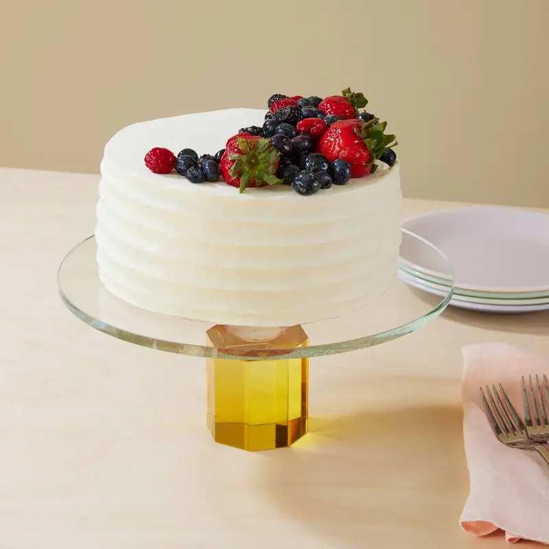 Faceted Crystal Tiered Cake Display Stand