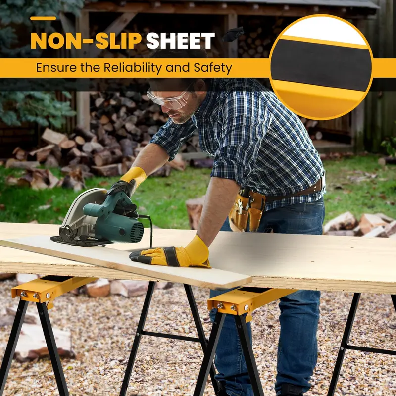 Fast-Deploy Folding Work Horse Stand – Dual-Package Portable Sawhorse with Quick-Open Legs