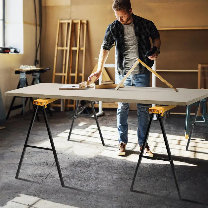 Fast-Deploy Folding Work Horse Stand – Dual-Package Portable Sawhorse with Quick-Open Legs