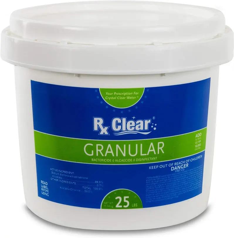 Fast-Dissolving, UV-Stabilized Granular Chlorine – 50-Pound Bucket for Pool and Spa Sanitization, Algaecide & Disinfectant