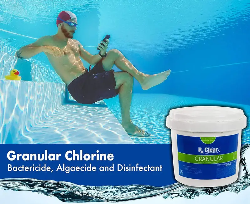 Fast-Dissolving, UV-Stabilized Granular Chlorine – 50-Pound Bucket for Pool and Spa Sanitization, Algaecide & Disinfectant