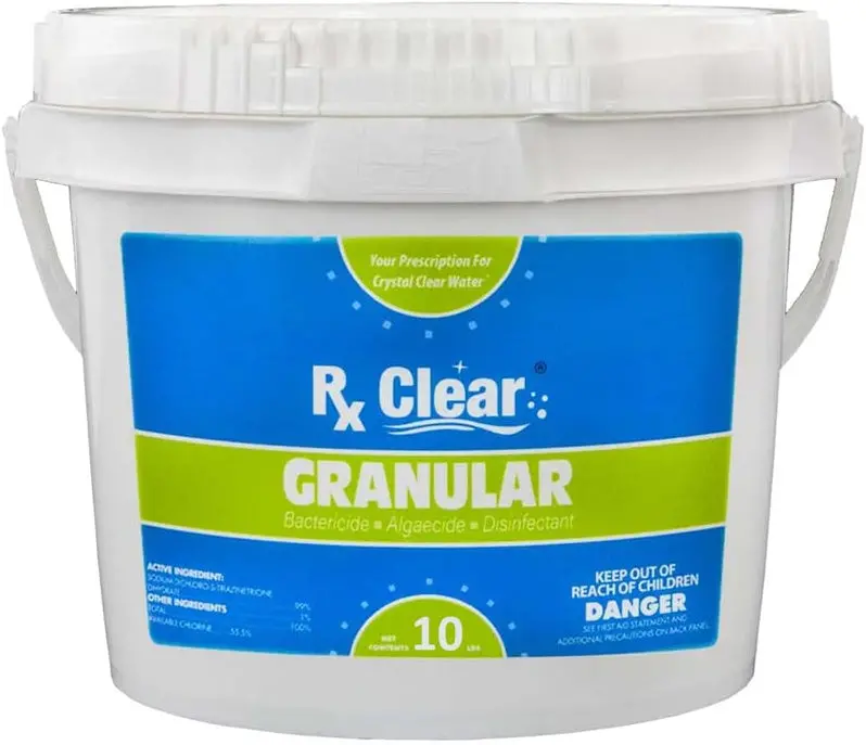 Fast-Dissolving, UV-Stabilized Granular Chlorine – 50-Pound Bucket for Pool and Spa Sanitization, Algaecide & Disinfectant