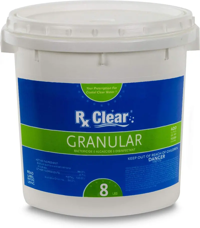 Fast-Dissolving, UV-Stabilized Granular Chlorine – 50-Pound Bucket for Pool and Spa Sanitization, Algaecide & Disinfectant
