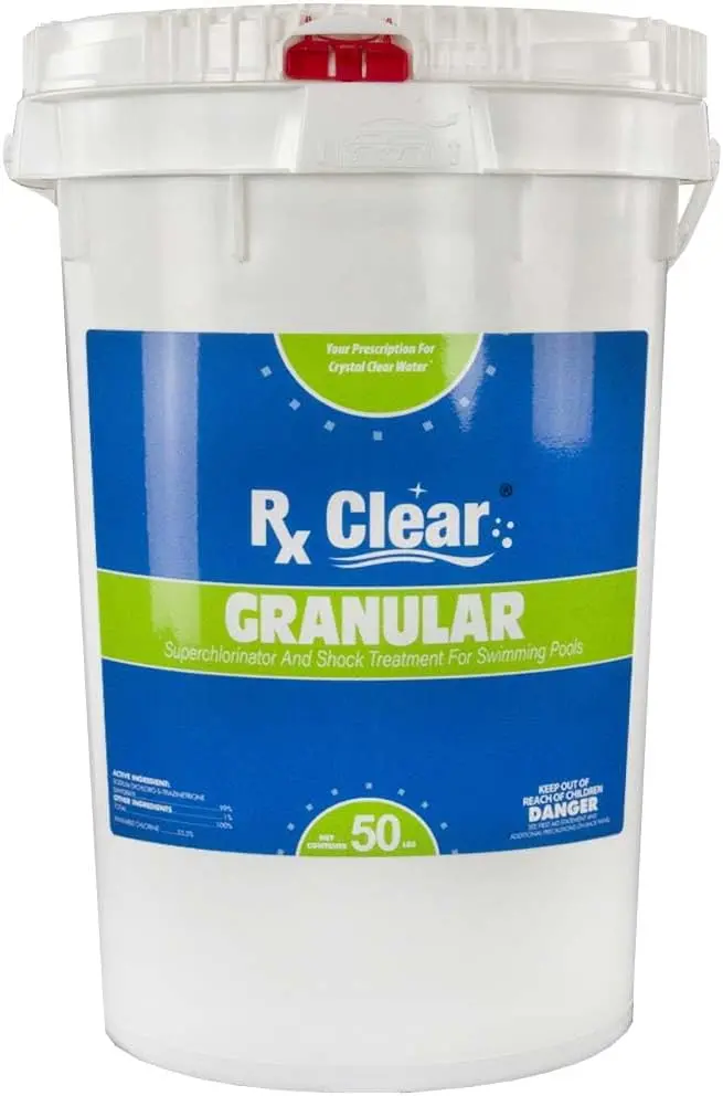 Fast-Dissolving, UV-Stabilized Granular Chlorine – 50-Pound Bucket for Pool and Spa Sanitization, Algaecide & Disinfectant