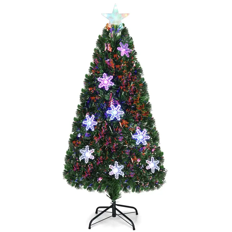Fiber Optic Pre-Lit Artificial Christmas Tree with Twinkling Light Effects