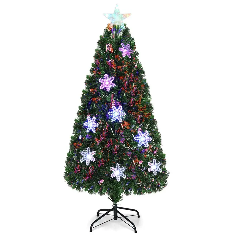 Fiber Optic Pre-Lit Artificial Christmas Tree with Twinkling Light Effects
