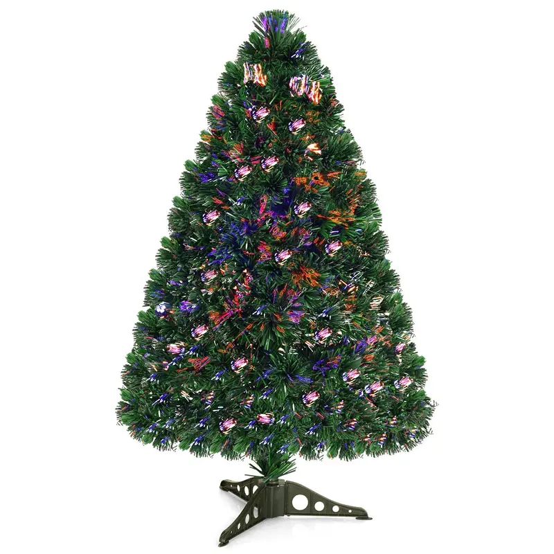 Fiber Optic Pre-Lit PVC Artificial Christmas Tree with Twinkling Lights