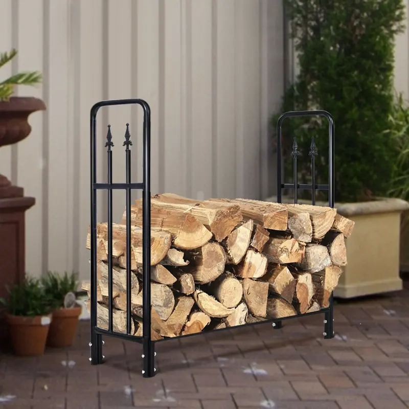 Firewood Log Rack – Dual-Purpose Indoor/Outdoor Fireplace Storage Stand 2