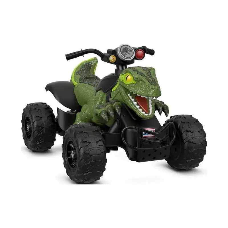 Fisher-Price Power Wheels Jurassic World Dino Racer ATV – 6 MPH Ride-On, Green Dinosaur-Themed Vehicle