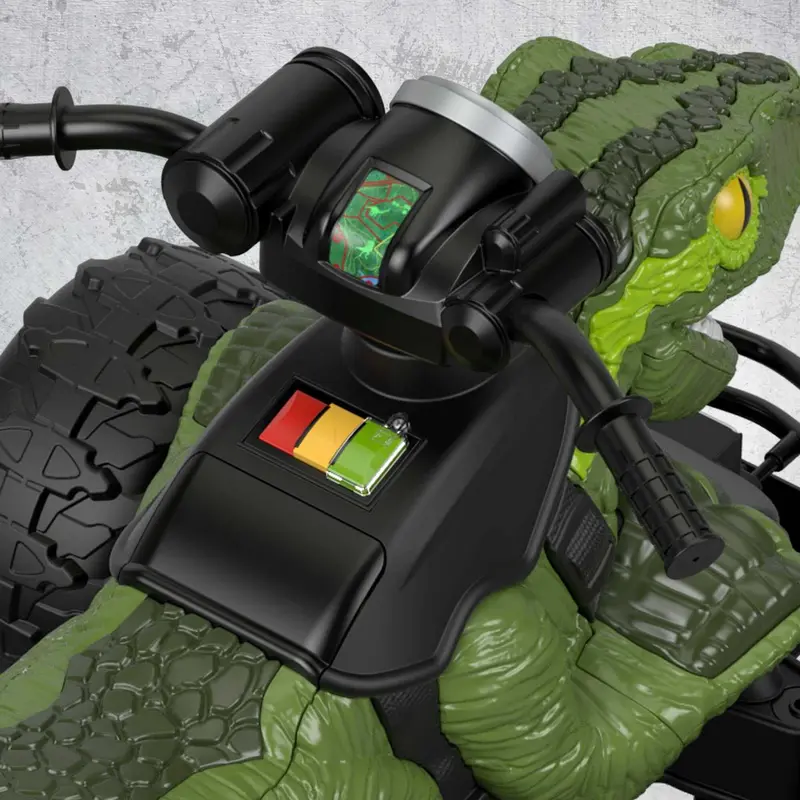 Fisher-Price Power Wheels Jurassic World Dino Racer ATV – 6 MPH Ride-On, Green Dinosaur-Themed Vehicle