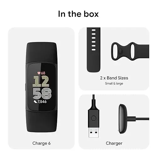 Fitbit Charge 6 Advanced Fitness Tracker – Built-in GPS, Google Wallet & Voice Assistant Support