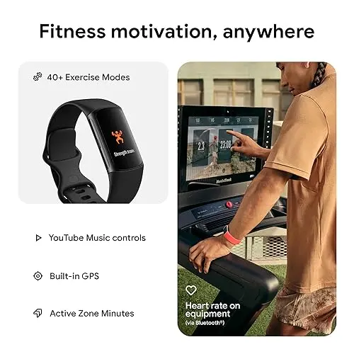 Fitbit Charge 6 Advanced Fitness Tracker – Built-in GPS, Google Wallet & Voice Assistant Support