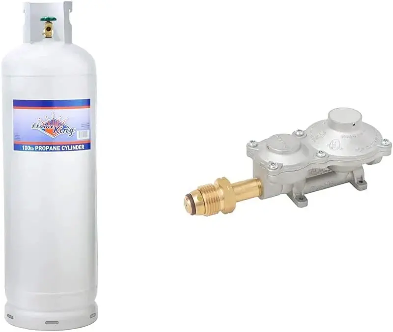 Flame King Steel Propane Tank Cylinder with POL Valve and Protective Collar – Ideal for Grills, Fireplaces, and Dryers