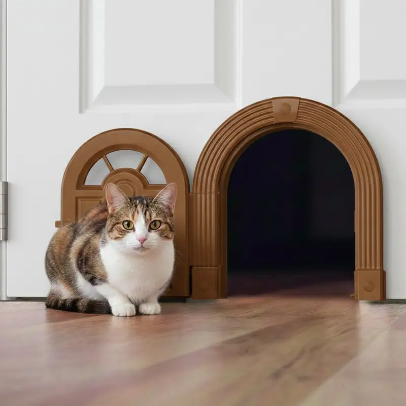 Flapless Cat Interior Door Pass-Through – Adjustable Closeable Access Panel