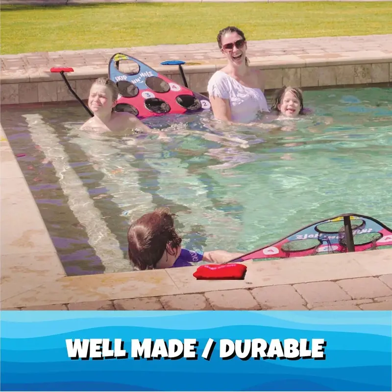 Floating Pool Game – Combines Stone Skipping & Cornhole for Fun in Water, Lakes or Pools