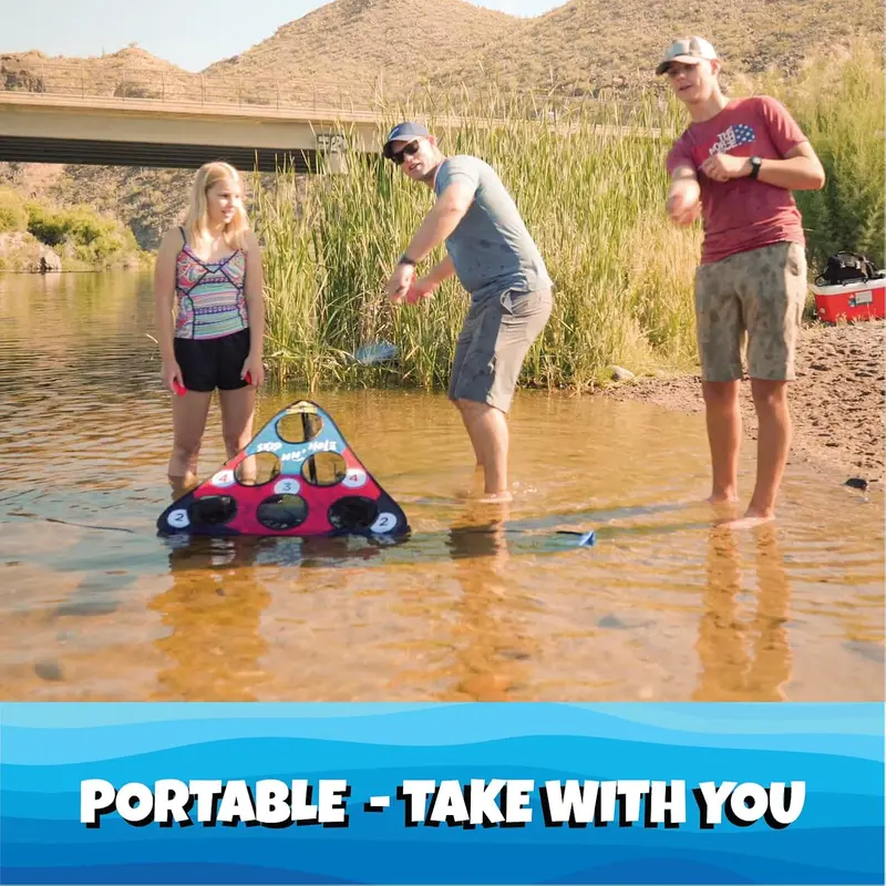 Floating Pool Game – Combines Stone Skipping & Cornhole for Fun in Water, Lakes or Pools